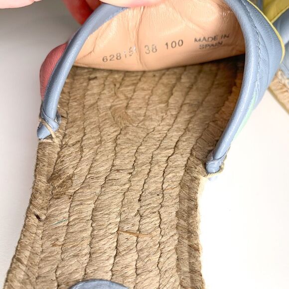 Gucci Pilar Marmont GG Espadrille Sandals EU 38 US 8 Pastel Stripe Flat Slide - Picture 8 of 11